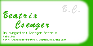 beatrix csenger business card